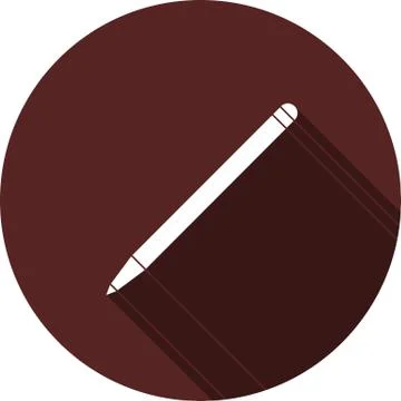Vector image. The pencil on the circle maroon Stock Illustration