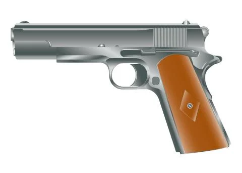 Vector image of personal pistol hand gun Stock Illustration