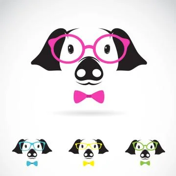 Vector image of a pig glasses on white background. 스톡 일러스트