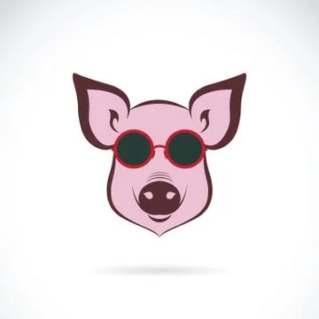 Vector image of a pig glasses on white background. Fashion Stock Illustration