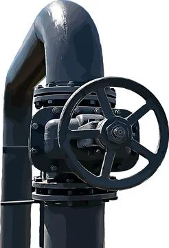 Vector image of pipeline assembly with flange Stock Illustration