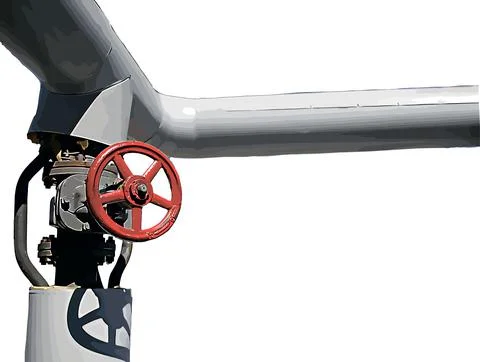 Vector image of pipeline assembly with flange Stock Illustration