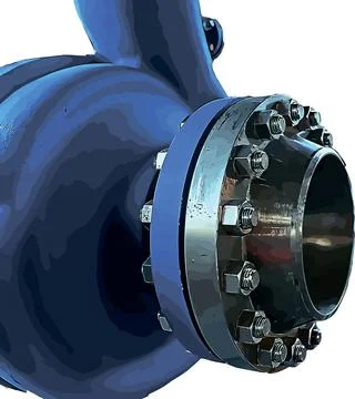 Vector image of pipeline assembly with flange Stock Illustration