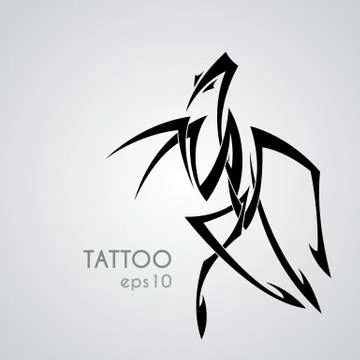 Vector image of a praying mantis style tribal tattoo. Stock Illustration