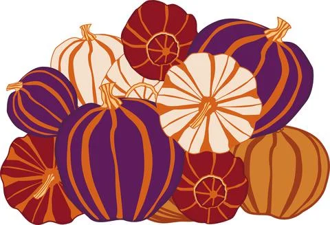 Vector image of a pumpkin slide of different colors 스톡 일러스트