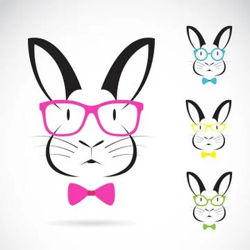 Vector image of a rabbits wear glasses Stock Illustration