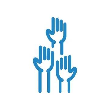 Vector image. Raised three fists. Clenched fist held in protest. Revolution F Illustrazione stock