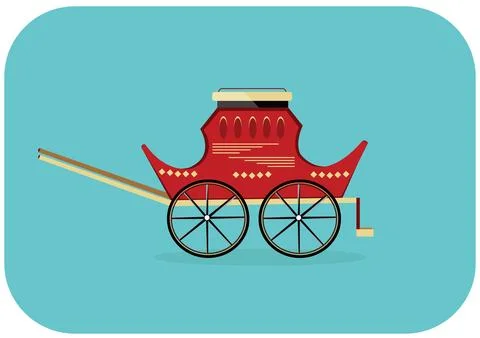 Vector image of retro brougham. Stock Illustration