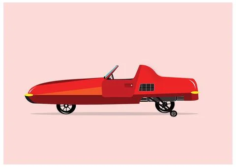Vector image of retro self balancing car. Stock Illustration