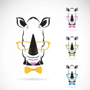 Vector image of a rhino glasses on white background. 스톡 일러스트