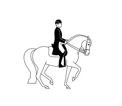 Vector image of a rider on a horse Stock Illustration