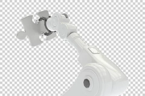 Vector image of robot holding puzzle 스톡 일러스트