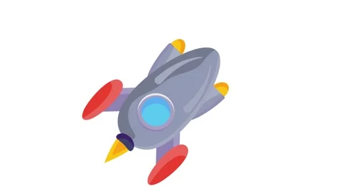 Vector image of a rocket ship, priced at 1 credit, USD $1. Video stock 332453734