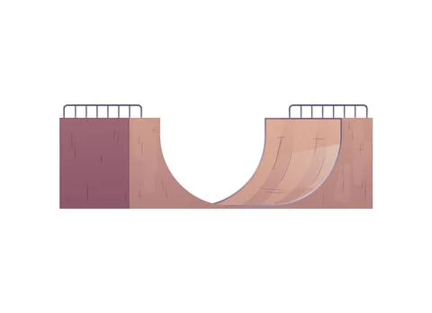 Vector image of a roller coaster for skateboarders in a skate park with ramps 스톡 일러스트