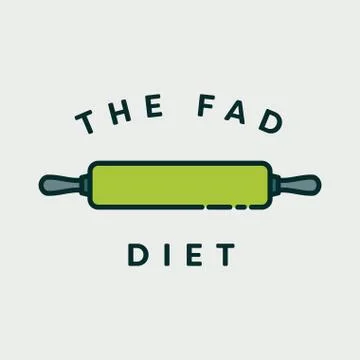 Vector image of rolling pin with text the fad diet Stock Illustration