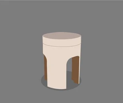 Vector image of round wooden stool. Illustrazione stock