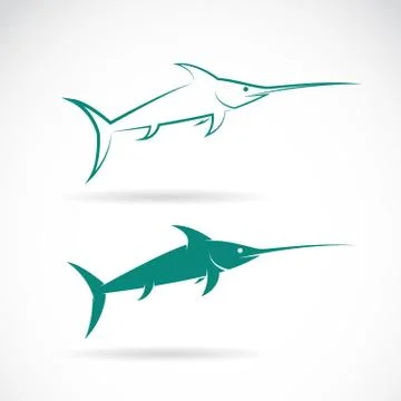 Vector image of an sailfish on white background Stock Illustration