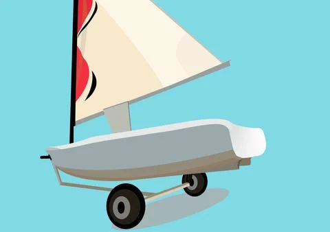 Vector image of sand yachts. Stock Illustration