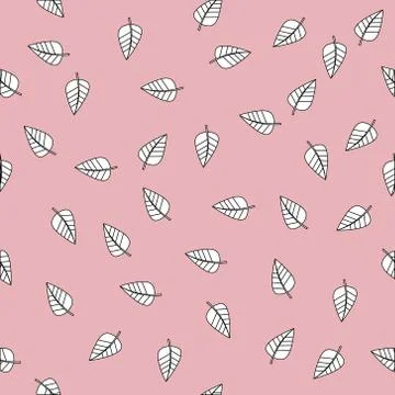 Vector image seamless pattern of many leaves Stock Illustration