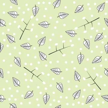 Vector image seamless pattern of many leaves Stock-Illustration