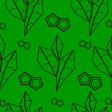 Vector image seamless pattern of many leaves Stock Illustration