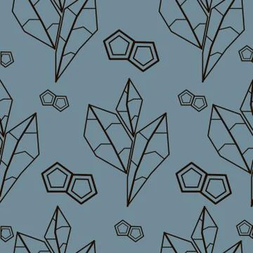 Vector image seamless pattern of many leaves Stock Illustration