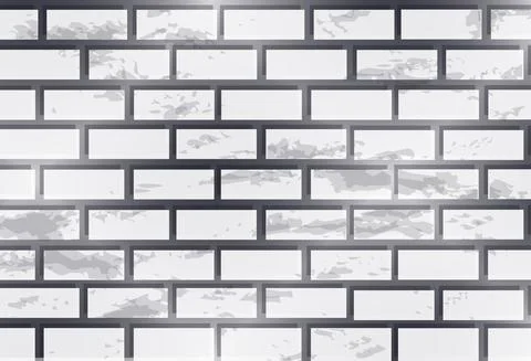 Vector image of a seamless pattern of textured brick wall in monochrome Stock Illustration