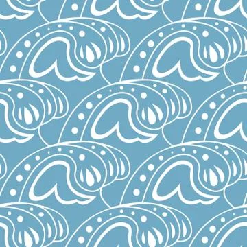 Vector image of seamless pattern with waves Illustrazione stock