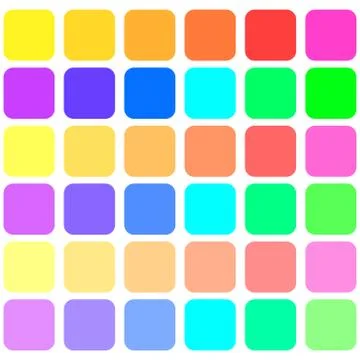 Vector image set of multicolored EOS icons Stock Illustration