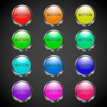 Vector image of a set of multicolored web buttons Stock Illustration