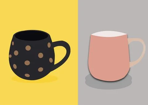 Vector image set of porcelain cup. Stock Illustration