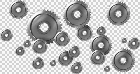 Vector image of shiny silver gears イラスト素材