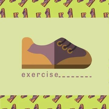Vector image of a shoe reading exercise 스톡 일러스트