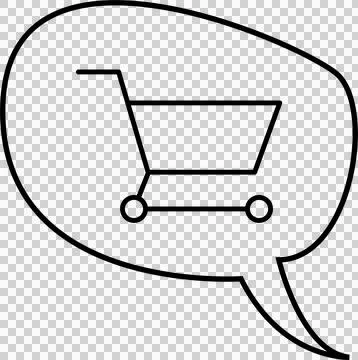 Vector image of shopping cart on speech bubble Stock Photos