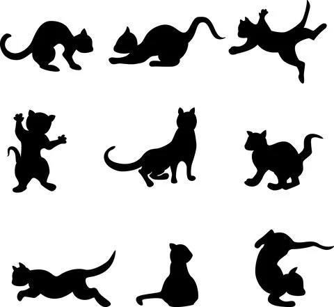 Vector image of silhouettes of playing seals Stock Illustration