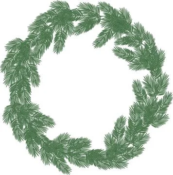 Vector image of a simple Christmas tree wreath 스톡 일러스트