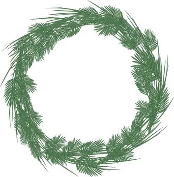 Vector image of a simple Christmas tree wreath Stock Illustration