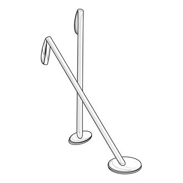 Vector image of ski poles. Outline style. EPS 10 Stock Illustration