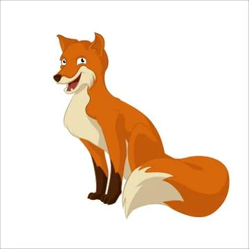 Vector image of smiling orange cartoon fox Stock Illustration