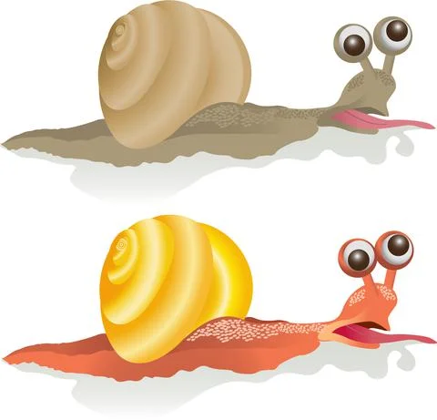 Vector image of a snail aspiring to the goal Stock Illustration