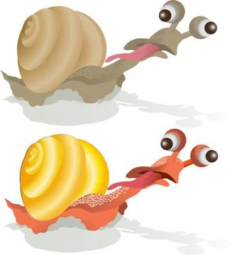 Vector image of a snail aspiring to the goal Stock Illustration