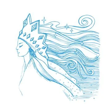 Vector image of a snow queen on a white background. Stock Illustration