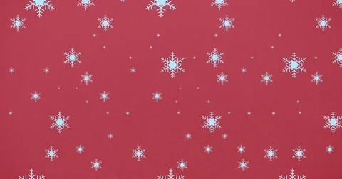 Vector image of snowflakes pattern with copy space on red background イラスト素材