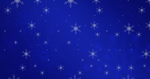 Vector image of snowflakes pattern with copy space on blue background Stock Illustration