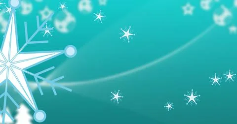 Vector image of snowflakes pattern with copy space over turquoise background イラスト素材