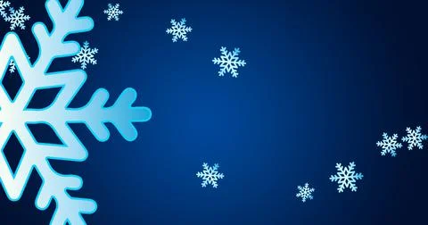 Vector image of snowflakes pattern with copy space over blue background 스톡 일러스트