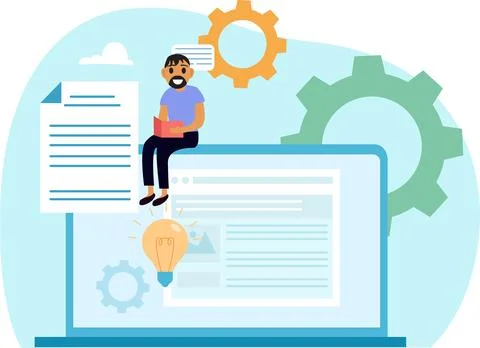 Vector Image Of Software Programmer Illustrazione stock
