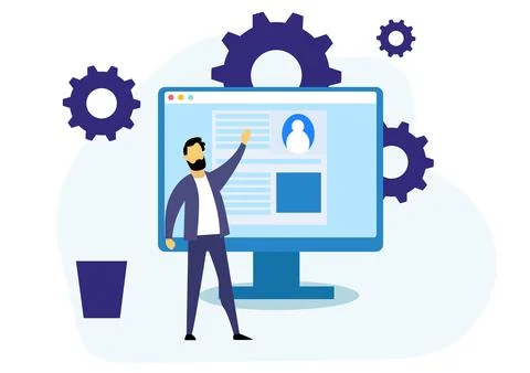 Vector Image Of Software Programmer Stock Illustration