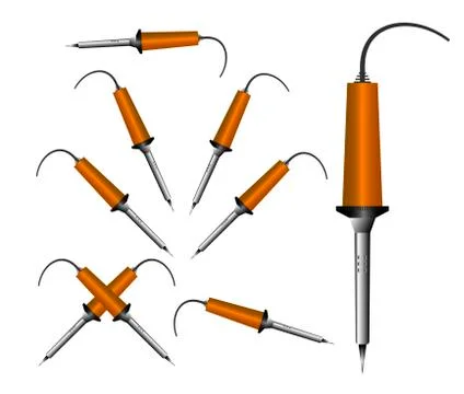 Vector image of a soldering iron with an orange handle Stock-Illustration