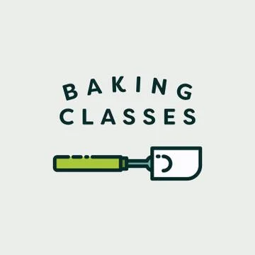 Vector image of spatula with text baking classes イラスト素材